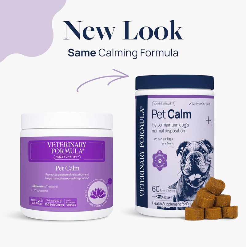 Veterinary Formula Pet Calm 60ct – Vet-Formulated Calming Chews for Dogs with L-Theanine, L-Tryptophan for Behavior Support, Relaxation Treats, Puppy Chews for Stressful Situations, Dog Calming Aid - Image 2